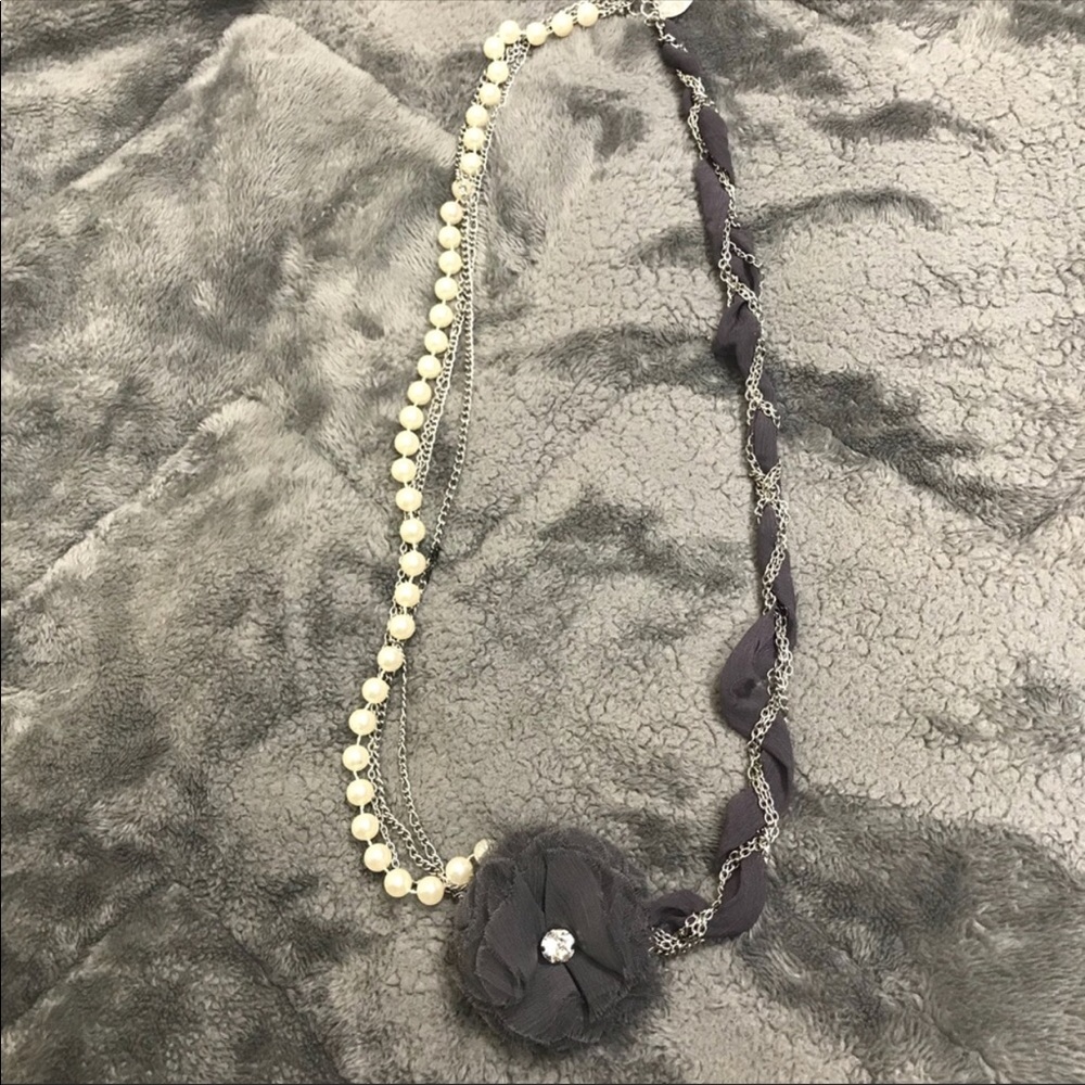 Long length necklace with pearls heats and key 🔑
